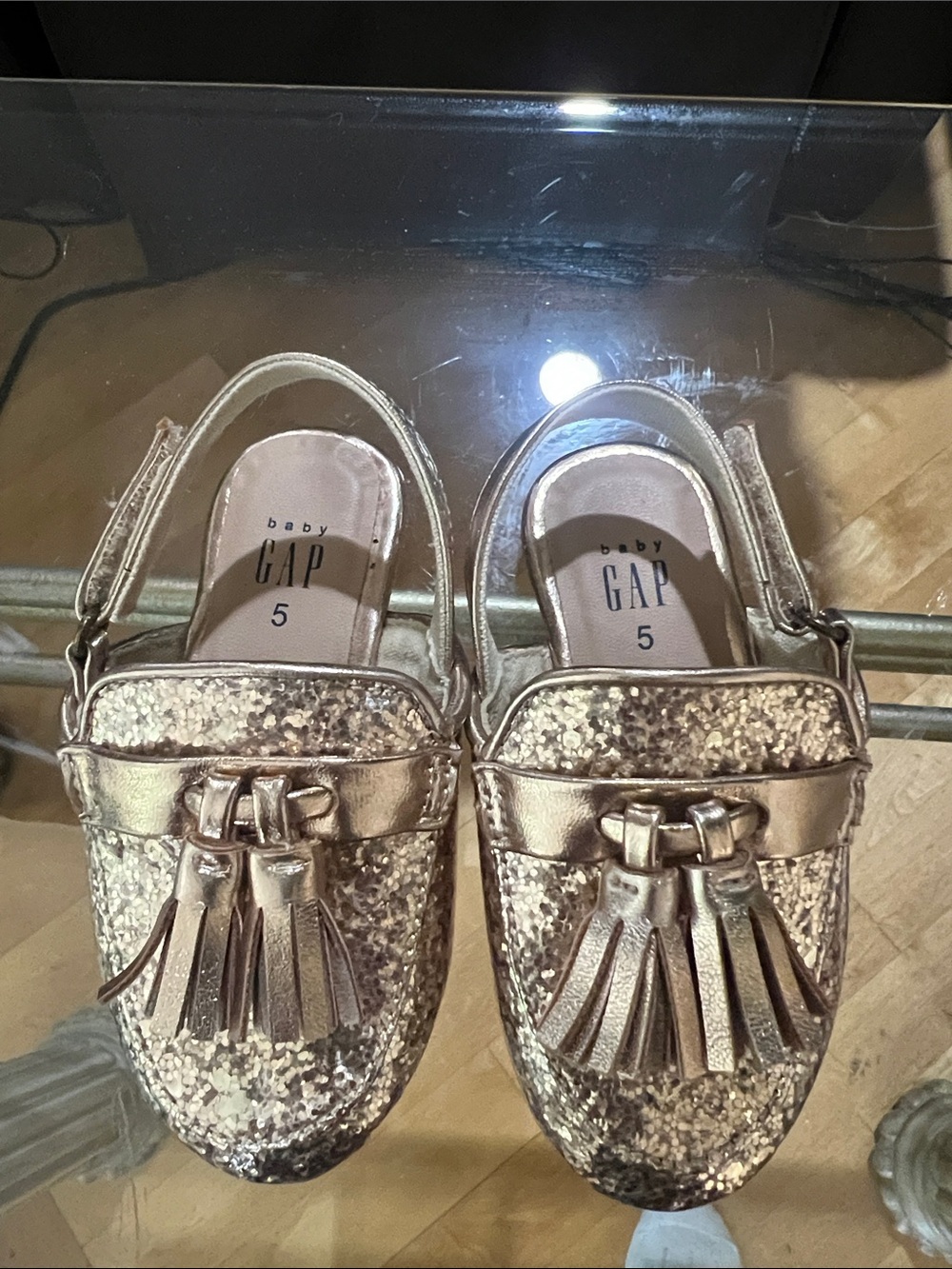 GAP Baby Glitter Tassel Loafers - Rose Gold